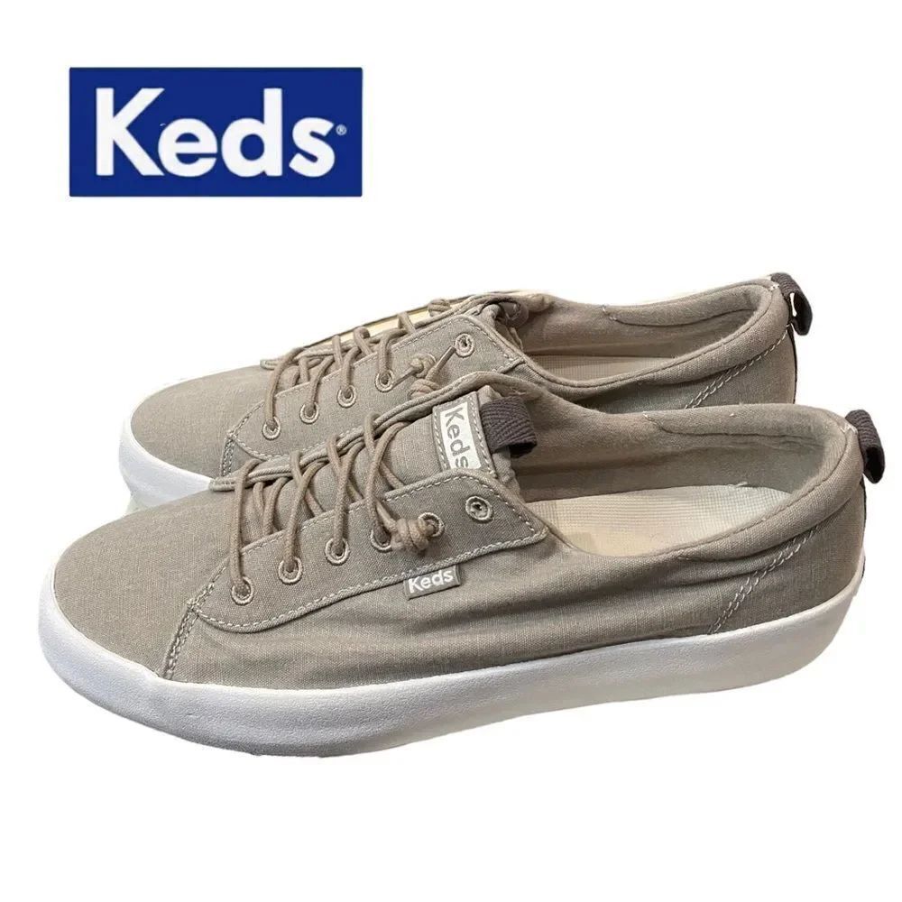 KEDS Kickback Women's Grey Canvas Organic Cotton Sneakers NEW 9.5